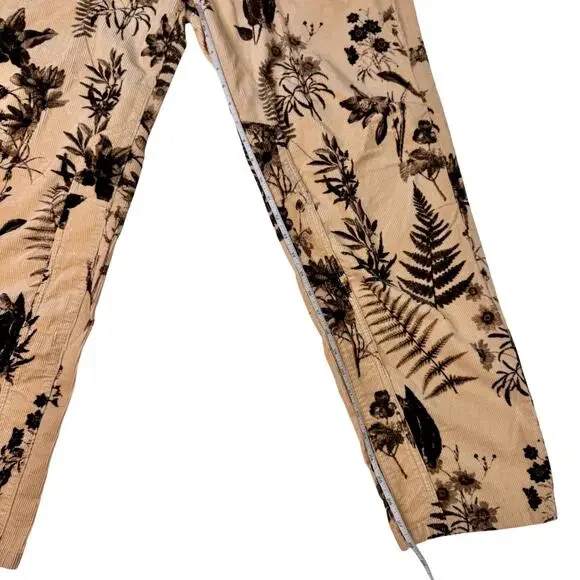 Pilcro Anthropologie Wanderer Mid-Rise Corduroy Pants Beige Floral Women’s 30 - Picture 6 of 16